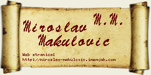 Miroslav Makulović vizit kartica